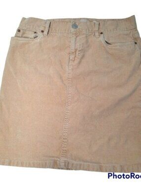 Old Navy Y2K Tan Corduroy Stretch Pencil Skirt Vintage Size 8